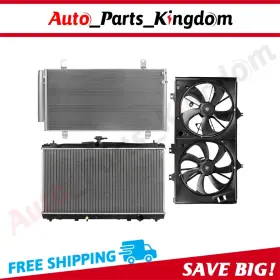 12899138 Auto Parts Kingdom Electric Radiator Condenser Cooling Fan Kit For 2012 2013-2017 Toyota Camry 2.5l