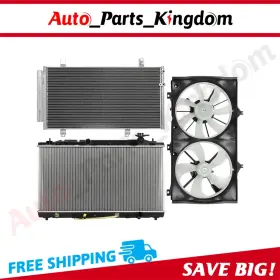 12899142 Auto Parts Kingdom Electric Radiator Condenser Cooling Fan Kit For 2005-2014 Toyota Avalon Camry 12899142 Auto Parts Kingdom Electric Radiator Condenser Cooling Fan Kit For 2005-2014 Toyota Avalon Camry