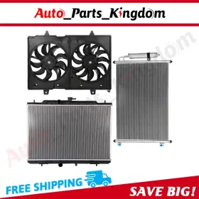 12899154 Auto Parts Kingdom Electric Radiator Condenser Cooling Fan Kit For 2010-2013 Nissan Rogue 2.5l