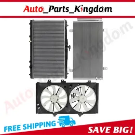 12899161 Auto Parts Kingdom Electric Radiator Condenser Cooling Fan Kit For 2012-2018 Lexus Es350 Toyota