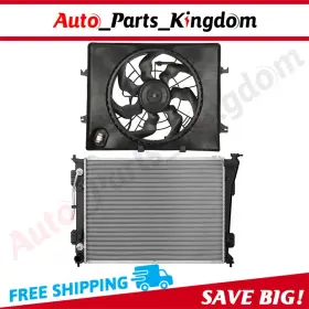 12899169 Auto Parts Kingdom Electric Engine Radiator Cooling Fan Kit For 2011 2012 2013 Kia Hyundai