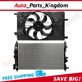 12899172 Auto Parts Kingdom Electric Engine Radiator Cooling Fan Kit For 2010-2015 Chevrolet Cruze 1.8l