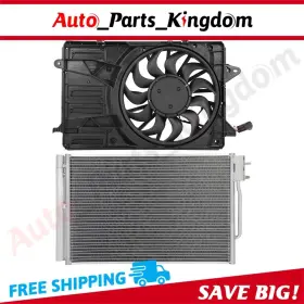12899183 Auto Parts Kingdom Electric Ac Condenser Cooling Fan Kit For 2016 2017-2020 Chevrolet Malibu 1.5l