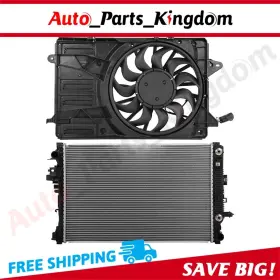 12899184 Auto Parts Kingdom Electric Engine Radiator Cooling Fan Kit For 2016 2017 2018 Chevrolet Malibu