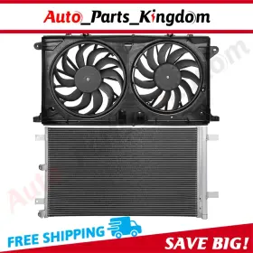 12899192 Auto Parts Kingdom Electric Ac Condenser Cooling Fan Kit For 2018-2020 Ford Expedition And Lincoln