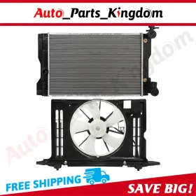 12930172 Auto Parts Kingdom Electric Engine Radiator Cooling Fan Kit For 2009-2014 Toyota Corolla And Matrix