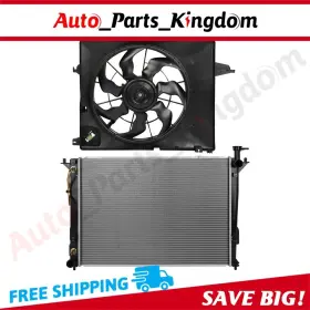 12930178 Auto Parts Kingdom Electric Engine Radiator Cooling Fan Kit For 2010-2012 Hyundai Santa Fe 3.5l
