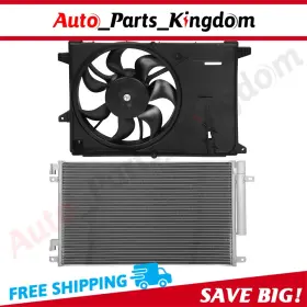 12930181 Auto Parts Kingdom Electric Ac Condenser Cooling Fan Kit For 2016-2022 Chevrolet Spark 1.4l