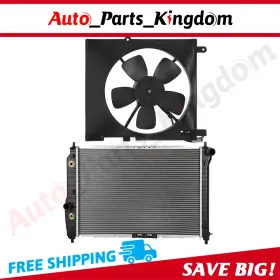 12930182 Auto Parts Kingdom Electric Engine Radiator Cooling Fan Kit For 2005-08 Chevrolet Aveo Pontiac Wave