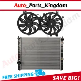 12930191 Auto Parts Kingdom Electric Engine Radiator Cooling Fan Kit For 2008-2009 Infiniti Fx35 Ex35 3.5l