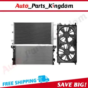 12930206 Auto Parts Kingdom Electric Radiator Condenser Cooling Fan Kit For 2018-19 Ford Expedition Lincoln