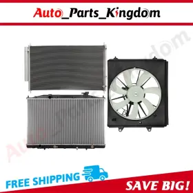12930209 Auto Parts Kingdom Electric Radiator Condenser Cooling Fan Kit For 2011 2013-2017 Honda Odyssey