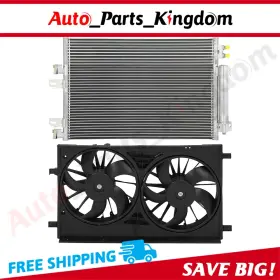 12930225 Auto Parts Kingdom Electric Ac Condenser Cooling Fan Kit For 2011-2016 Jeep Compass Patriot 2.4l