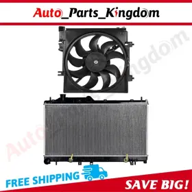 12930236 Auto Parts Kingdom Electric Radiator Cooling Fan Kit For 2008 2009-2017 Subaru Impreza Crosstrek