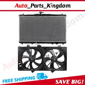 12953033 Auto Parts Kingdom Electric Radiator Cooling Fan Kit For 2012 2013 2014 2015-2017 Toyota Camry 2.5l