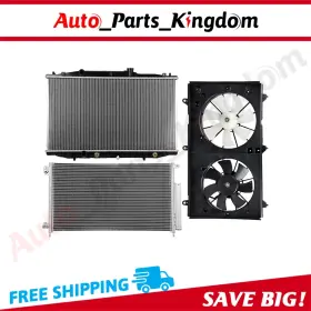 12953035 Auto Parts Kingdom Electric Radiator Condenser Cooling Fan Kit For 2003 2004-2007 Honda Accord 12953035 Auto Parts Kingdom Electric Radiator Condenser Cooling Fan Kit For 2003 2004-2007 Honda Accord