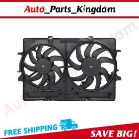 12953351 Auto Parts Kingdom Radiator Condenser Fan Assembly For Audi Q5 A5 2008 2009 2010 2011-2017 2.0l