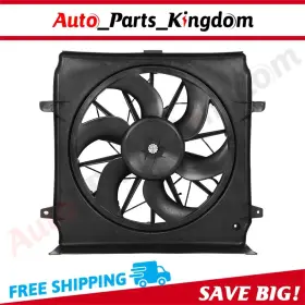 12953410 Auto Parts Kingdom Electric Radiator Cooling Fan Assembly For 2002 2003 2004 Jeep Liberty 3.7l 2.4l