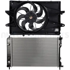 11371738 Autobasicparts For 2010-2017 Chevy Equinox 2.4l Front Side Radiator And Cooling Fan Kit