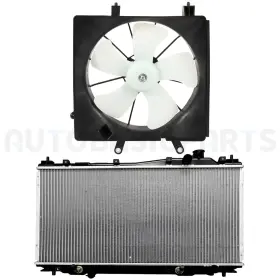11371752 Autobasicparts For 2001-2005 Honda Civic 1.7l Front Side Radiator And Cooling Fan Kit