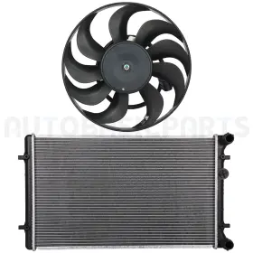 11371766 Autobasicparts For 1999-2005 Volkswagen Jetta 1.8l Front Side Radiator And Cooling Fan Kit