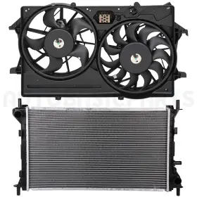 11371810 Autobasicparts For 2000-2002 Ford Focus 2.0l Front Side Radiator And Cooling Fan Kit