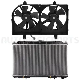 11371812 Autobasicparts For 2002-2003 Nissan Maxima 3.5l Front Side Radiator And Cooling Fan Kit