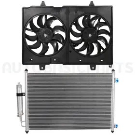 11371833 Autobasicparts For 2010-2013 Nissan Rogue 2.5l Front Side Condenser And Cooling Fan Kit