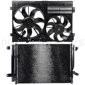 11371869 Autobasicparts For 2011-2013 Volkswagen Jetta 2.5l Front Side Condenser And Cooling Fan Kit