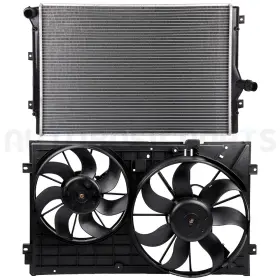 11371880 Autobasicparts For 2006-2013 Volkswagen Beetle 2.0l Front Side Radiator And Cooling Fan Kit