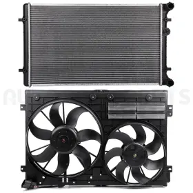 11371881 Autobasicparts For 2005-2006 Audi Tt Quattro 1.8l Front Side Radiator And Cooling Fan Kit