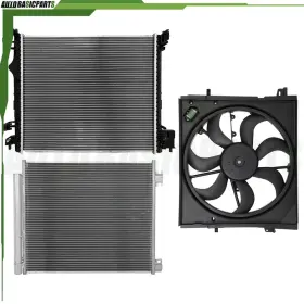 12666197 Autobasicparts For 2017-2019 Nissan Rogue Sport Cooling Fan And Radiator Condenser Kit