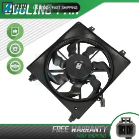10007240 Autobtparts Radiator Single Cooling Fan Assembly For 2007-2009 Hyundai Santa Fe 2.7l 3.3l