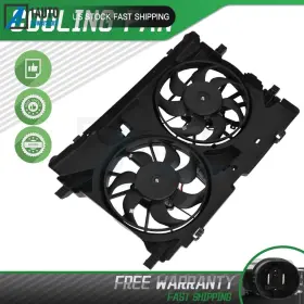 10011128 Autobtparts Radiator Condense Cooling Fan Assembly For 2010-12 Ford Fusion Lincoln Mkz 3.5l