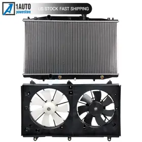 10129237 Autobtparts Electric Engine Radiator Cooling Fan Kit Front For 2003-2007 Honda Accord 2.4l