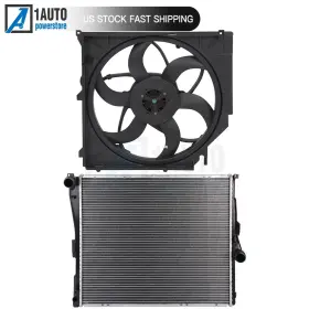 10132408 Autobtparts Electric Engine Radiator Cooling Fan Kit Front For 2004-2006 Bmw X3 2.5l 3.0l