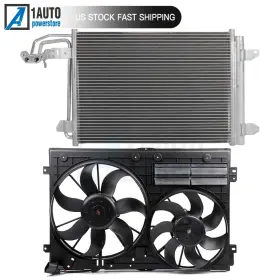 10133530 Autobtparts Ac Condenser Cooling Fan Kit For 2005-2015 Audi Tt A3 Volkswagen Gti Jetta Eos