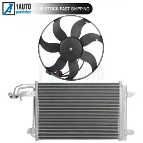 10133560 Autobtparts Electric Ac Condenser Cooling Fan Kit For 2006-2014 Volkswagen Jetta Audi Tt A3