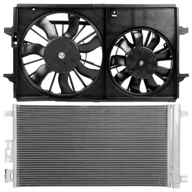 10133624 Autobtparts Ac Condenser Cooling Fan Kit For 2004-2012 Chevrolet Malibu Pontiac G6 Saturn