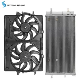 Auto84828601cooling Autocoolinghome A/c Condenser And Cooling Fan Assembly Kit For 2009-2016 Audi A4 2010-2016 A5
