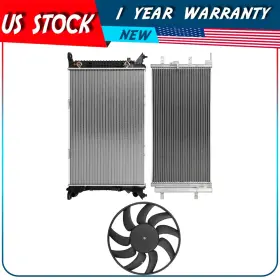 Au848332ps Autodayplus Ac Condenser Radiator Cooling Fan Kit For 2015-2016 Audi A4 Allroad 2014 A5
