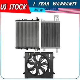Au848350ps Autodayplus Ac Condenser Radiator Cooling Fan Kit For 2007-2009 2010 2011 Jeep Wrangler