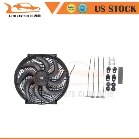 Autopartsclub2018 Ap104484a1c18 14 Inch Black Universal Plastic Slim Radiator Cooling Fan 12v Mount Kit Autopartsclub2018 Ap104484a1c18 14 Inch Black Universal Plastic Slim Radiator Cooling Fan 12v Mount Kit