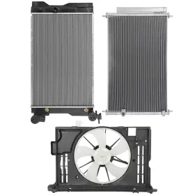 Autopuppy Ap84832701sy For Toyota Corolla 2014-2017 Aluminum Radiator Condenser And Cooling Fan Kit