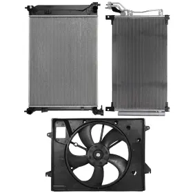 Ap84833501sy Autopuppy For 2015 2016-2017 Hyundai Sonata Aluminum Radiator Condenser And Cooling Fan Kit