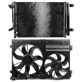 12808761 Autosuperstar Electric Ac Condenser Cooling Fan Kit For 13-2014 Volkswagen Beetle 2.0l 1968cc