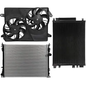 12812381 Autosuperstar Electric Radiator Condenser Cooling Fan Kit For 2005 2006 07-2009 Chrysler 300