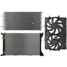 12816250 Autosuperstar Electric Radiator Condenser Cooling Fan Kit For 2010-2017 Audi A5 Quattro 2.0l