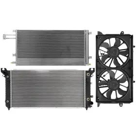 12822769 Autosuperstar Electric Radiator Condenser Cooling Fan Kit For 2015-2016 Cadillac Escalade V8