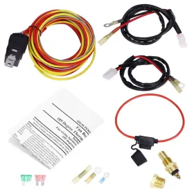 Aynaxcol 743829423291 Dual Electric Cooling Fan Wiring Install Kit 185 Degree On 165 Off Thermostat